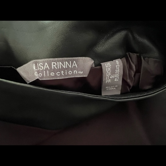 Lisa Rinna Collection Ponte Little Black Dress with Faux Leather Trim Size 8 - Picture 9 of 9